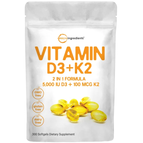 Vitamin D3+K2, 300 Softgels